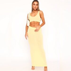 FP Beach Ribbed Maxi Skirt Yellow Size Small great condition